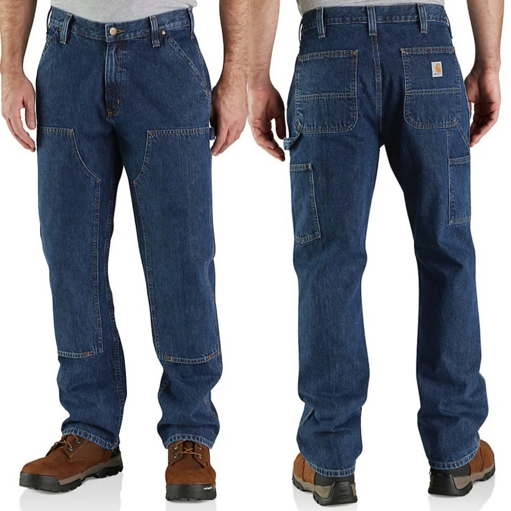 NWT Carhartt "Double Front Washed Logger Dungaree" Blue Jean #B73 DST Mens 38x30